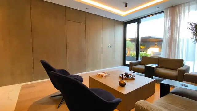 Warm wooden living room